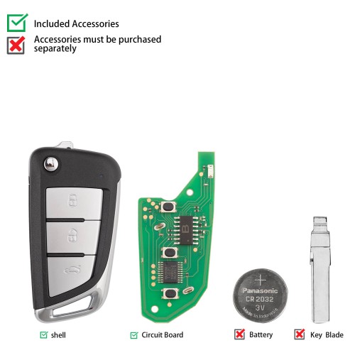 KEYDIY KD NB59-3 Flip Remote Key 3 Buttons 5pcs/lot
