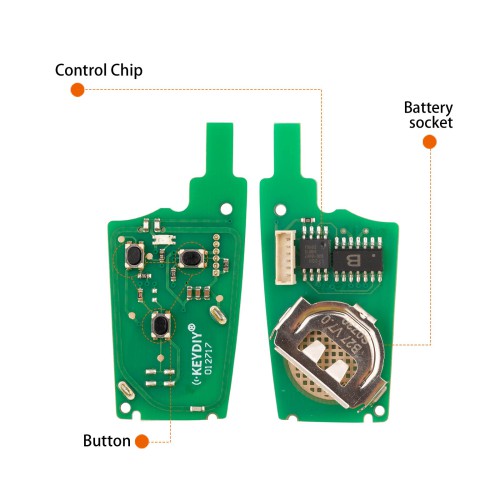 KEYDIY KD B27-3 Flip Remote for Audi Type 3 Buttons 5pcs/lot