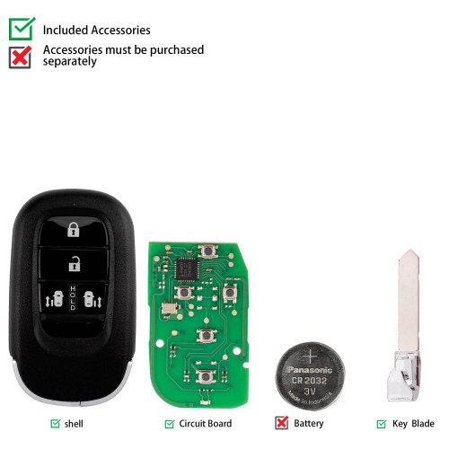 KEYDIY KD ZB46-4 Smart Remote Key (Side Doors) for Honda Type 4 Buttons 5pcs/lot