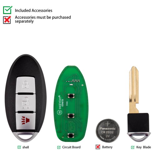 KEYDIY KD ZB03-3 Smart Remote Key for Nissan Type 2+1 Buttons 5pcs/lot