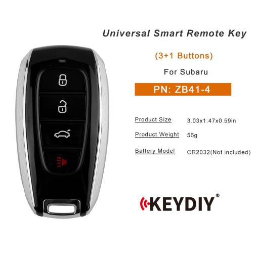 KEYDIY KD ZB41-4 Smart Remote Key for Subaru Type 3+1 Buttons 5pcs/lot