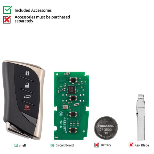 KEYDIY KD ZB42-4 Smart Remote Key for Lexus Type 3+1 Buttons 5pcs/lot