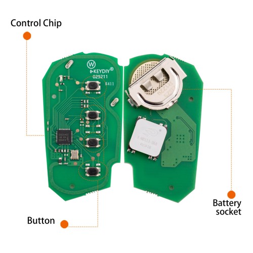 KEYDIY KD ZB25-4 Smart Remote Key for VW Type 4 Buttons 5pcs/lot