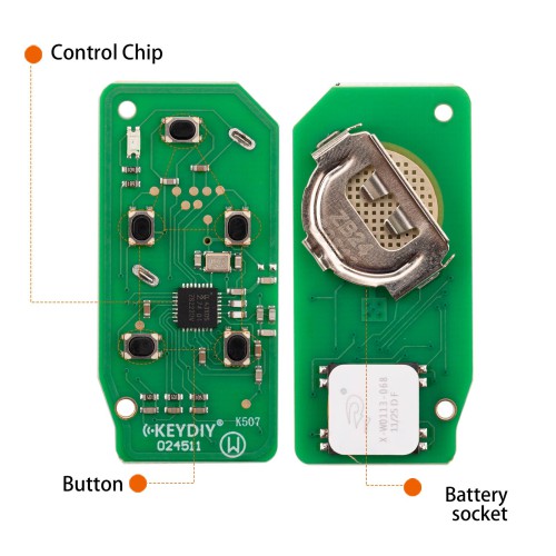 KEYDIY KD ZB24-5 Smart Remote Key for Land Rover Type 4+1 Buttons 5pcs/lot