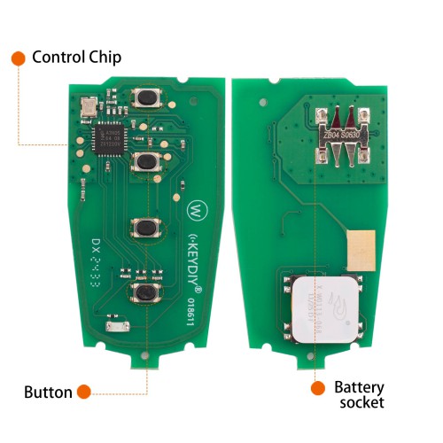 KEYDIY KD ZB04-4 Smart Remote (Right Slot) for Hyundai Type 3+1 Buttons 5pcs/lot