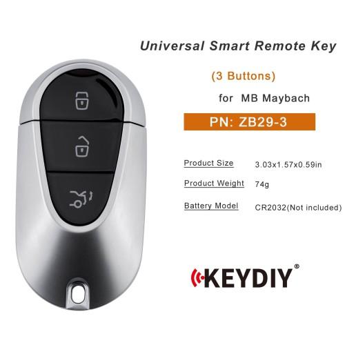KEYDIY KD ZB29-3 Smart Remote Key for MB Maybach Type 3 Buttons 5pcs/lot