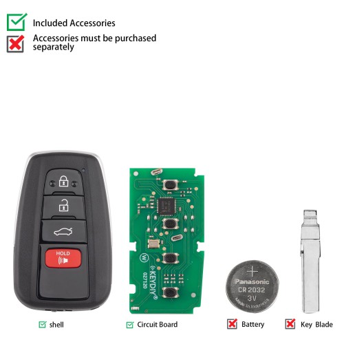 KEYDIY KD ZB36-4 Smart Remote Key for Toyota Type 3+1 Buttons 5pcs/lot