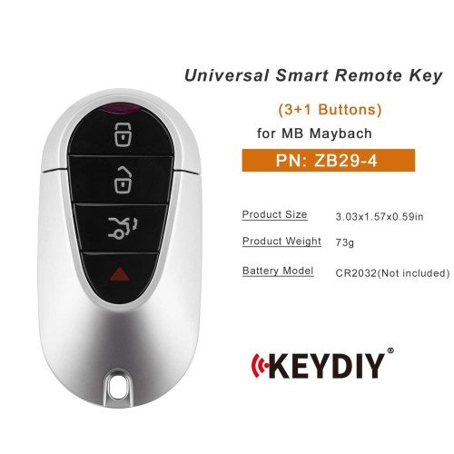 KEYDIY KD ZB29-4 Smart Remote Key for MB Maybach Type 3+1 Buttons 5pcs/lot