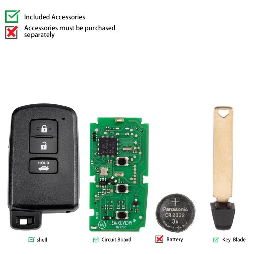 KEYDIY KD TB06-3 Universal Smart Remote Key 3 Buttons for Toyota Type
