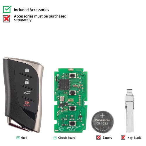 KEYDIY KD TB42-4 Smart Remote Key for Lexus Type 3+1 Buttons 5pcs/lot