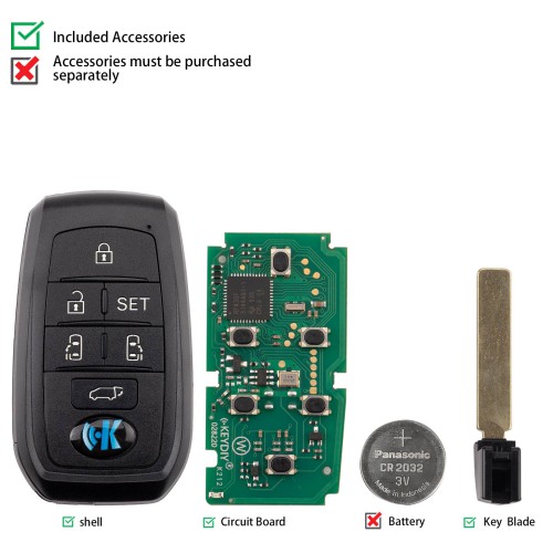 KEYDIY KD TB01-6 Smart Remote Key for Toyota/Lexus Type With 8A Chip 6 Buttons 5pcs/lot