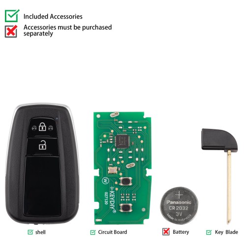 KEYDIY KD ZB36-2 Universal Smart Remote Key 2 Buttons for Toyota Type