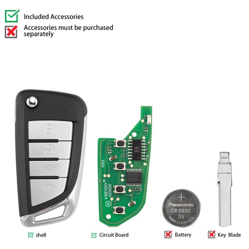 KEYDIY KD NB59-4 Flip Remote Key 3 Buttons 5pcs/lot