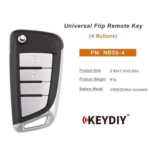 KEYDIY KD NB59-4 Flip Remote Key 3 Buttons 5pcs/lot