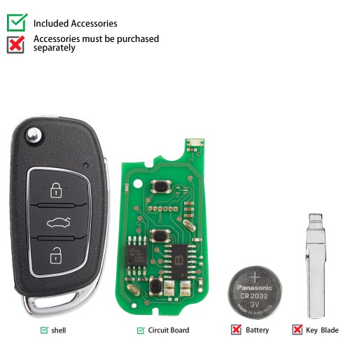 KEYDIY KD B16-3 Flip Remote Key for Hyundai KIA Type 3 Buttons 5pcs/lot