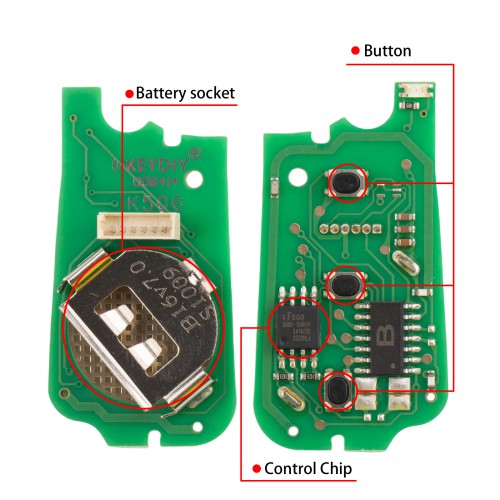 KEYDIY KD B16-3 Flip Remote Key for Hyundai KIA Type 3 Buttons 5pcs/lot