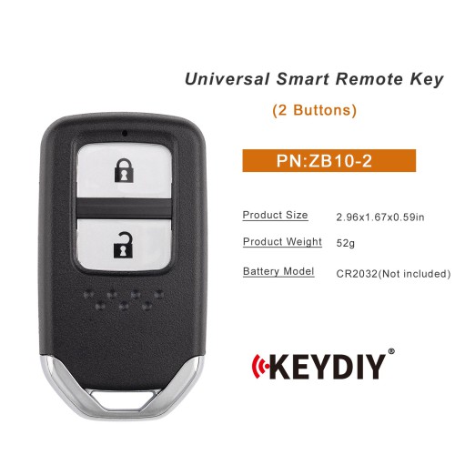 KEYDIY KD ZB10-2 Smart Remote Key for Honda Type 2 Buttons 5pcs/lot