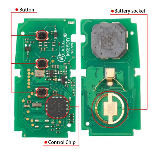 KEYDIY TB01-3 Smart Remote Key PCB for Toyota Lexus With 8A Transponder 3 Buttons 5pcs/lot