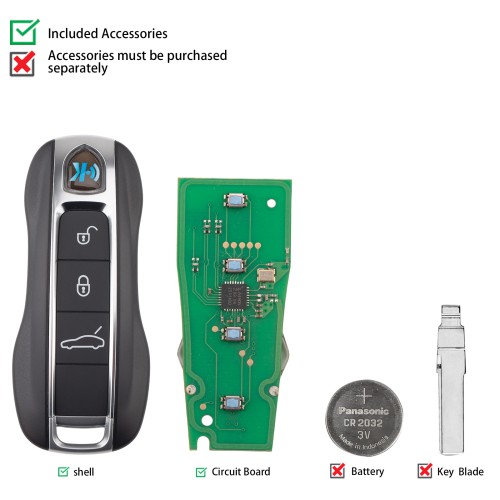 KEYDIY KD ZB19-3 Smart Remote Key for POR Type 3 Buttons 5pcs/lot
