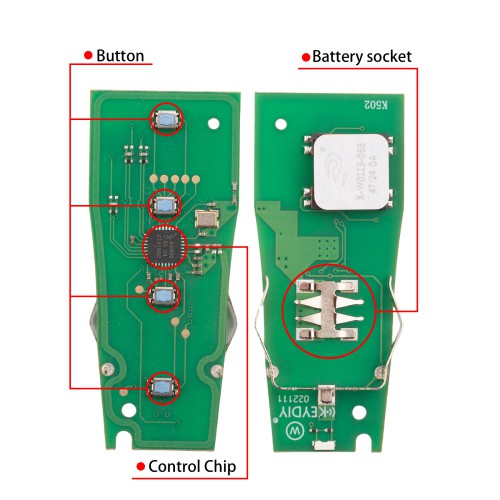 KEYDIY KD ZB19-3 Smart Remote Key for POR Type 3 Buttons 5pcs/lot