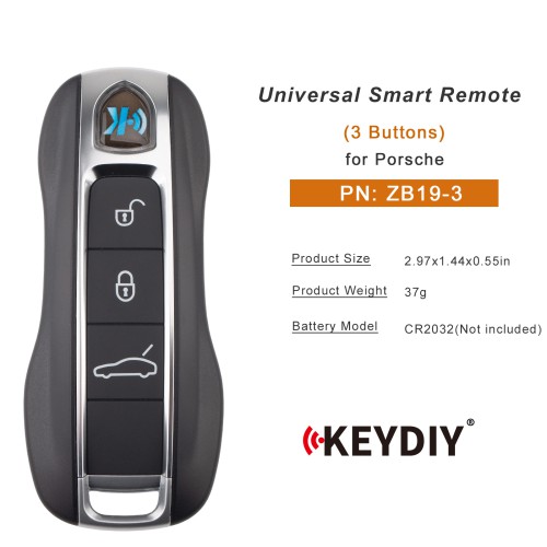 KEYDIY KD ZB19-3 Smart Remote Key for POR Type 3 Buttons 5pcs/lot