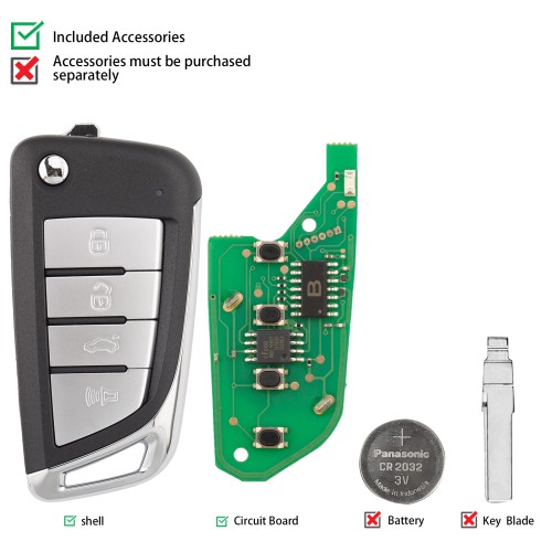 KEYDIY KD B59-4 Flip Remote Key 4 Buttons 5pcs/lot