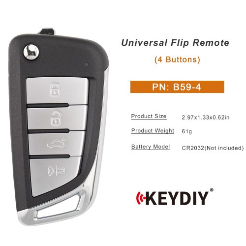 KEYDIY KD B59-4 Flip Remote Key 4 Buttons 5pcs/lot