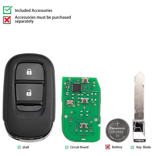 KEYDIY KD ZB46-2 Smart Remote Key for Honda Type 2 Buttons 5pcs/lot