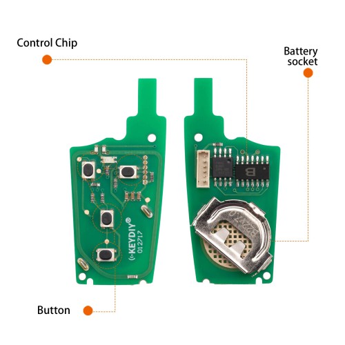 KEYDIY KD B22-4 Flip Remote Key for Buick Type 3+1 Buttons 5pcs/lot