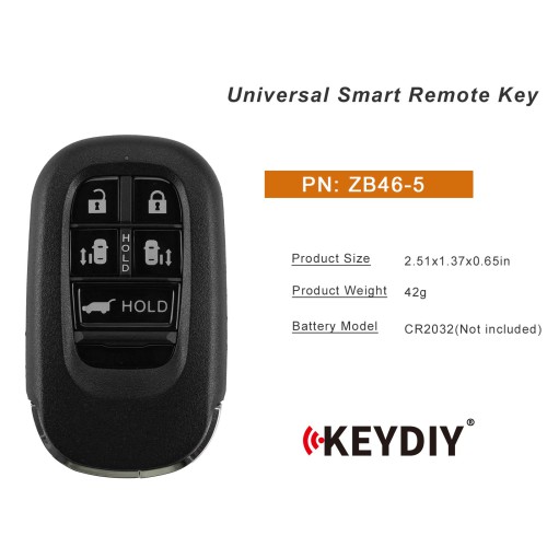 KEYDIY KD ZB46-5 Smart Remote Key 5 Buttons 5pcs/lot