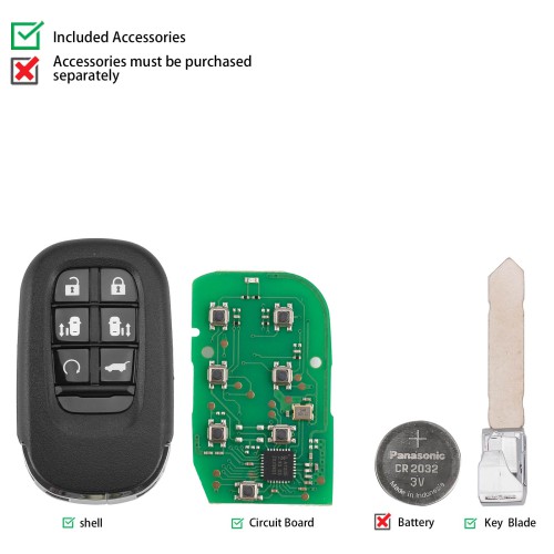 KEYDIY KD ZB46-6 Smart Remote Key for Honda Type 6 Buttons 5pcs/lot