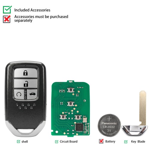 KEYDIY KD ZB10-4 Smart Remote Key (Start) for Honda Type 4 Buttons 5pcs/lot