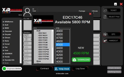 (10 Files Per Day) XirDecoder DTC - Chip Tuning - All Solutions Software Standard Version Supports Stage 1-2 Tuning