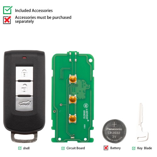 KEYDIY KD ZB65-3 Smart Remote Key for Mitsubishi Type 3 Buttons One Piece