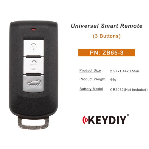 KEYDIY KD ZB65-3 Smart Remote Key for Mitsubishi Type 3 Buttons One Piece