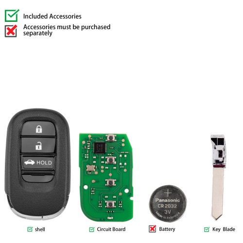 KEYDIY KD ZB46-3 (Trunk) Smart Remote Key for Honda Type 3 Buttons 5pcs/lot