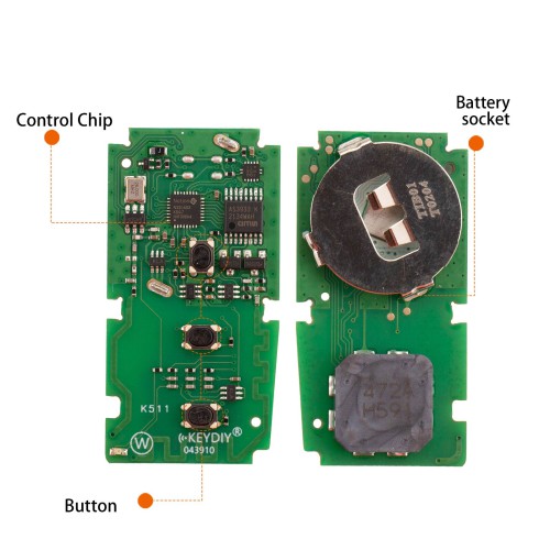 KEYDIY TIB01-3 Smart Key for Toyota Type 3 Buttons 1pc