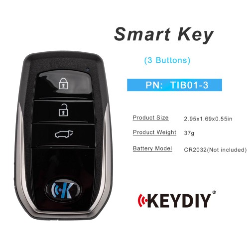 KEYDIY TIB01-3 Smart Key for Toyota Type 3 Buttons 1pc