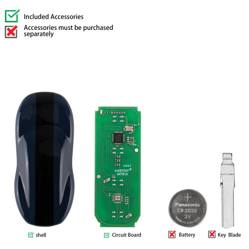 KEYDIY C29AX71 Smart Key Titanium Gray Color Without Buttons 1pc