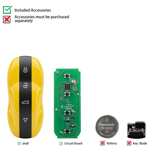 KEYDIY ZB71-4 Smart Key Amber Yellow For 46, 47, 48, 49, 4A, MQB48, 5C Chip Types 1pc