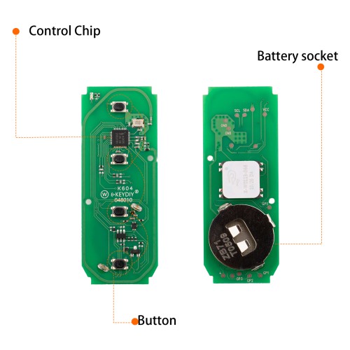 KEYDIY ZB71-4 Smart Key Amber Yellow For 46, 47, 48, 49, 4A, MQB48, 5C Chip Types 1pc