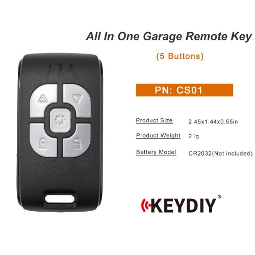 KEYDIY KD CS01 Cloud Key Face to Face Copy All In One Garage Remote Key 5 Buttons 225-915Mhz