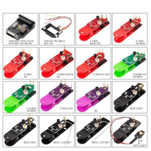 GODIAG BCP U KEY BDC2 BDC3 14-in-1 Adapter Kit for 5C/ 5D Encrypted Key Programming & Matching Supports KD-MAX, KD-X4