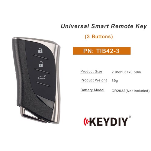 KEYDIY TIB42-3 Smart Remote Key for Toyota Type 3 Buttons