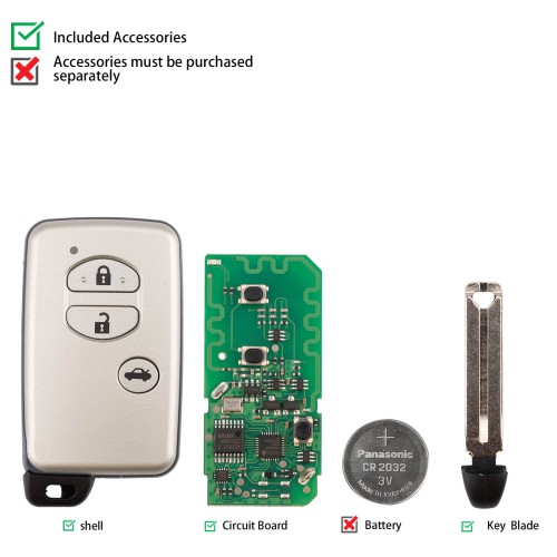 KEYDIY TIB03-3(Silver Gray) Smart Key 3 Buttons 1pc