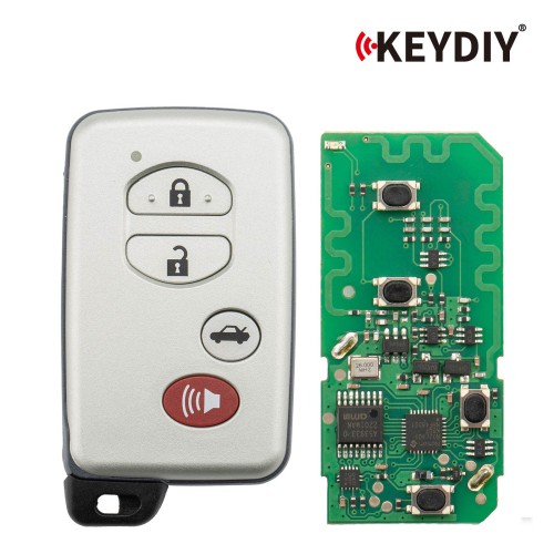 KEYDIY TIB03-4 (Silver Gray) 4 Buttons Smart Key for Toyota Type 1pc