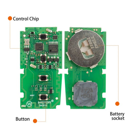 KEYDIY TIB42-4 Smart Remote Key for Toyota Type 3 Buttons