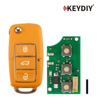 KEYDIY KD B01-3 Flip Remote Key for VW Type Luxury (Yellow) 3 Buttons 5pcs/lot